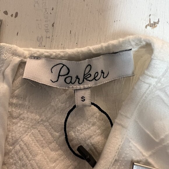 PARKER White Textured Cutout Fit&Flare Mini Dress Rave CyberGoth MSRP $265 Sz S - Picture 11 of 14